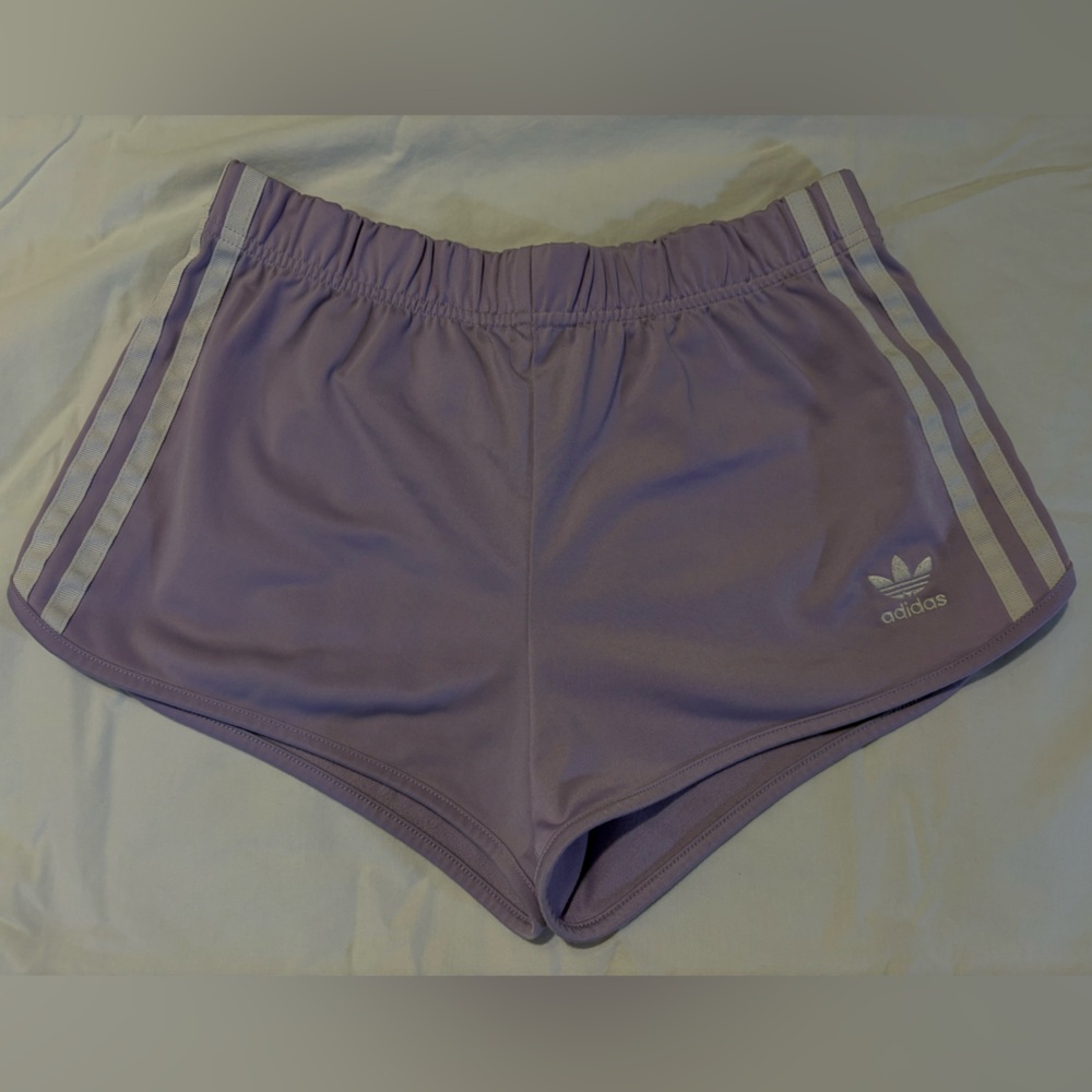 Adidas Lavender 3-Stripe Shorts XS | Retro Athletic